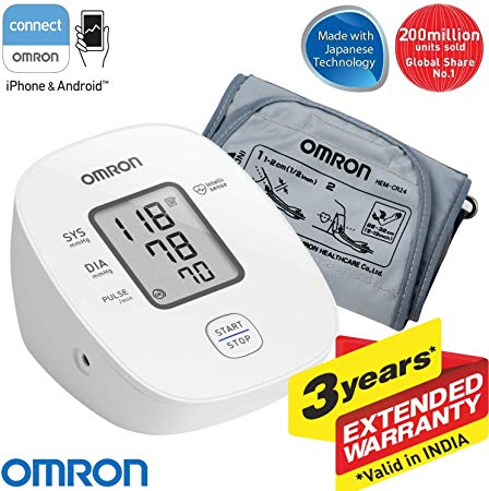 Omron HEM 7121J Fully Automatic Digital Blood Pressure Monitor with Intellisense Technology & Cuff Wrapping Guide for Most Accurate Measurement (White)