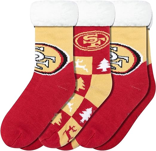 FOCO Women's NFL Team Logo Fan Footy 3-Pack Slipper Socks