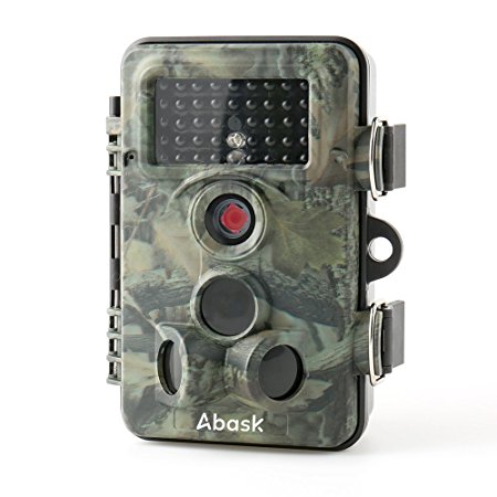 Wildlife Camera, ABASK Trail Surveillance Waterproof Scouting Digital Camera 3 Zone Infrared Sensor 12MP 1080P HD With Time Lapse 65ft 120° Wide Angle Night Vision For Game & Hunting