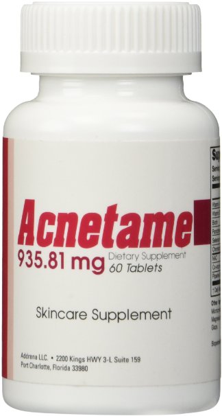 Addrena Acnetame 93581 mg Acne Supplement Vitamins 60 Natural Pills