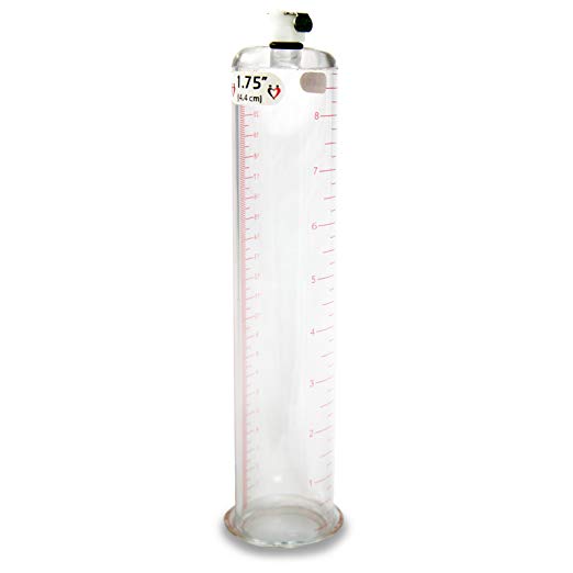 LeLuv Vacuum Cylinder for Penis Pumps Seamless Untapered Medical-Grade Clear Acrylic with Measurement Marks and Locking Fitting 1.75 Inch x 9 Inch