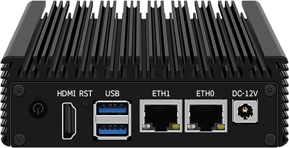 Micro Firewall Appliance, Mini PC, pFsense Plus, Mikrotik, OPNsense, VPN, Router PC, Intel Celeron J4105, HUNSN RJ12, AES-NI, 2 x Intel 2.5GbE I226-V LAN, RST, HDMI, 2 x USB3.0, 8G RAM, 512G SSD