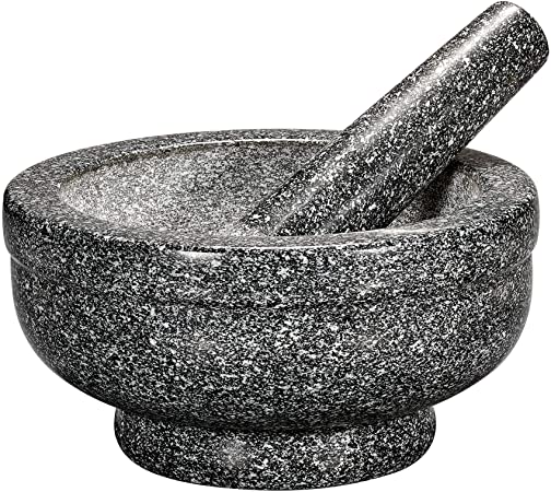 Cilio Giant Green Granite Mortar and Pestle, 5 by 6.75-Inch Diameter, Green