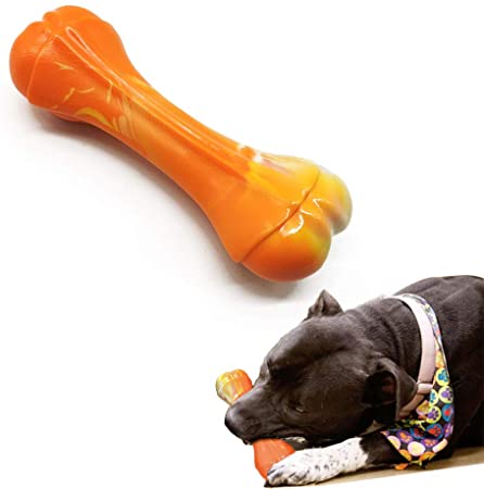 VESONNY Durable Dog Toys, dog chew toys for aggressive chewers, tough dog bones (Orange)