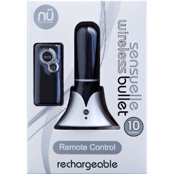 Sensuelle Rechargeable Wireless Remote Control 10 Function Bullet Black