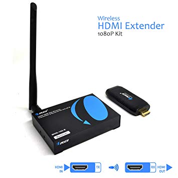 OREI Wireless HDMI Extender Transmitter & Receiver Dongle 1080P Kit - Up to 100 Ft - Perfect for Streaming from Laptop, PC, Cable, Netflix, Youtube, PS4 to HDTV/Projector