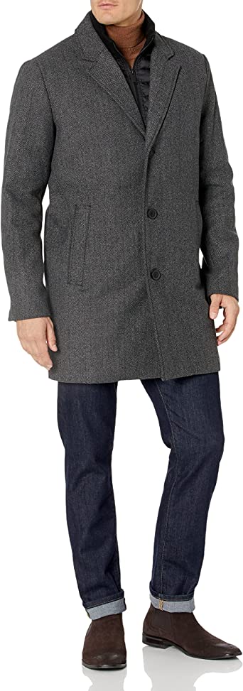 Dockers Men's Henry Wool Blend Top Coat