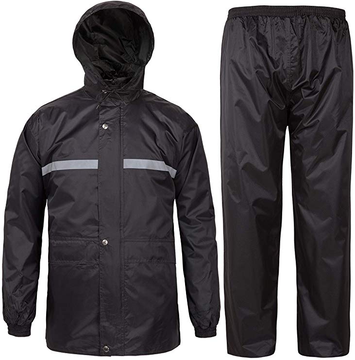 ZITY Men' Rain Suit Golf Gear Waterproof Hooded Rainwear Lightweight Packable Raincoat for Travel