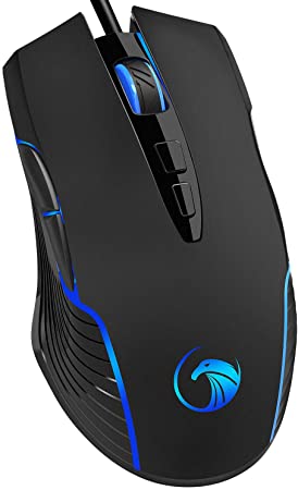 NPET M70 Wired Gaming Mouse, 7200 DPI, 7 Programmable Buttons, LED Backlit, Ergonomic Optical PC, Comfortable Computer Gaming Mice for Windows 7/8/10/XP Vista Linux, Black (M70 Wired Gaming Mouse)