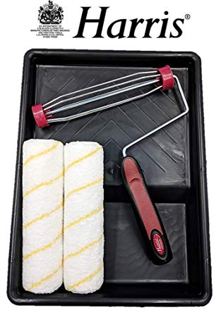 9" Paint Roller Set - Harris Premier 1.5" Pro Roller Frame with 2 Sleeves and Tray