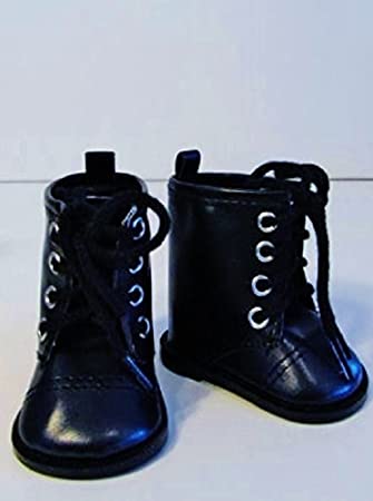 Cute Black Lace Tie High Top Boots Fits 18" American Girl Doll Clothes Shoes