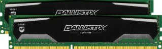 Ballistix Sport BLS2KIT4G3D1609DS1S00 8GB Kit (4GBx2) (DDR3, 1600 MT/s, PC3-12800, DIMM, 240-Pin)