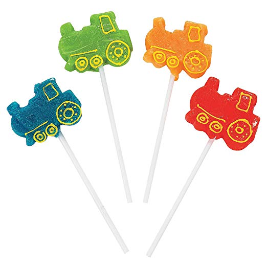 Train Shaped Assorted Suckers 12ct - 12 Pieces