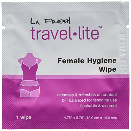 La Fresh Travel Feminine Hygiene Wipes - Portable and Discreet - 48 Individually Sealed Packets
