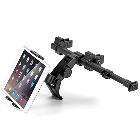 iKross Car Headrest Cradle Mount Holder with Center Extension fits 7-12-Inch Tablets For Apple iPad Pro / Air / Mini, Samsung Galaxy Tab, Microsoft Surface Pro, ASUS ZenPad 3S 10, Nintendo Switch