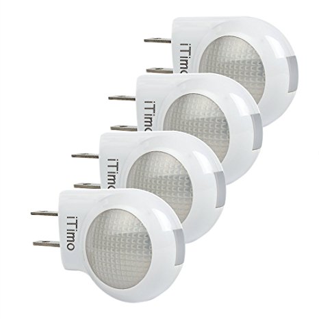 iTimo 4 Pcs Sensor Night Lights Compact Light Led Lamp for Bathroom Bedroom Restroom and Hallway