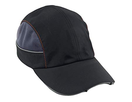 Ergodyne Skullerz 8960 Bump Cap with LED Brim Lighting, Long Brim, Black