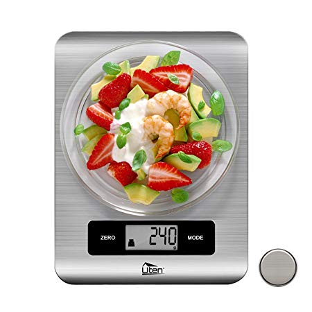 Uten Kitchen Scales (5kg,0.1oz/1g) Water Milk and Food Digital Scale Stainless Steel Electronic Scale with LCD Display