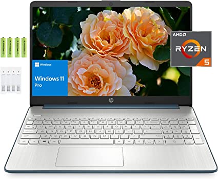 [Windows 11 Pro] HP 15 15.6" Full HD Business Laptop, AMD 6-Core Ryzen 5 5500U (Beat i7-1160G7), 12GB RAM 256GB PCIe SSD, Fast Charge, Wi-Fi 5, Bluetooth 4.2, HDMI, 9.5 Hours Battery Life, w/ Battery