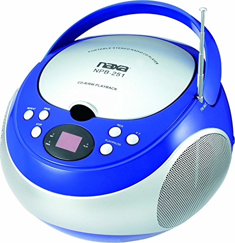 NAXA Electronics NPB-251BU Portable CD Player with AM/FM Stereo Radio