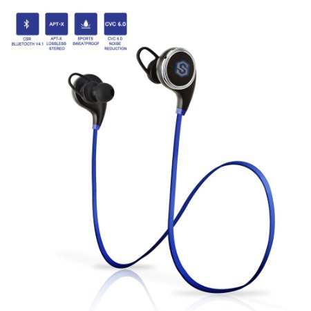 Bluetooth Earbud Headphones SmartOmni  Smart i8 In-Ear V41 Bluetooth Sports Headphones with Mic APT-X Stereo CVC 60 Noise-Cancelling Headset for Apple and Android Devices