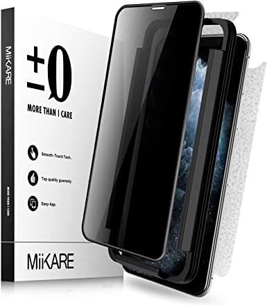 Privacy Glass Screen Protector for iPhone 11 Pro, MiiKARE Anti-Spy Screen Protector Compatible with iPhone 11 Pro 5.8", 2.5D Tempered Glass Case-Friendly Scratch-Resistant Bubble-Free Glass Film