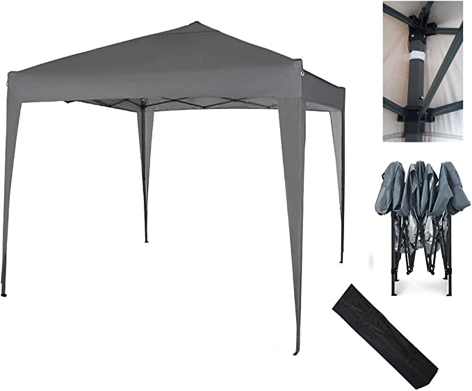 2x2m Pop-up Gazebo Waterproof Outdoor Garden Marquee Canopy No Sides (grey)