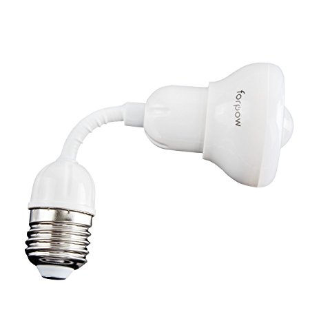 Motion Sensor Light Bulb PIR Infrared Detection White LED forpow E27 2.5w with Adjustable Tube,Auto Switch Energy Saving Stair Night Lamp,Warm White for Passageway,Bedroom,Toilet,Doorway