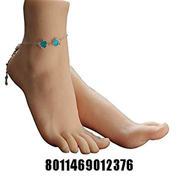 1 Pair Silicone Lifesize Female Mannequin Foot Display Jewerly Sandal Shoe Sock Display Art Sketch with Nail