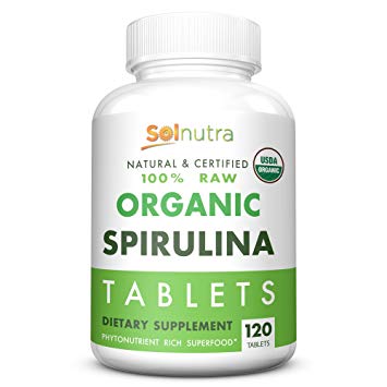 Raw Organic Spirulina Tablets | Natural & Certified 100% Organic (USDA, EU) USP Verified | Vitamin-Packed, Phytonutrient Rich Superfood | Non-GMO, Gluten Free | Vegan, Kosher, Halal