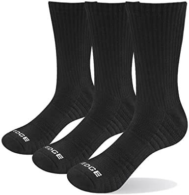 YUEDGE Men's Cushion Cotton Crew Socks Outdoor Sports Golf Workout Athletic Hiking Socks
