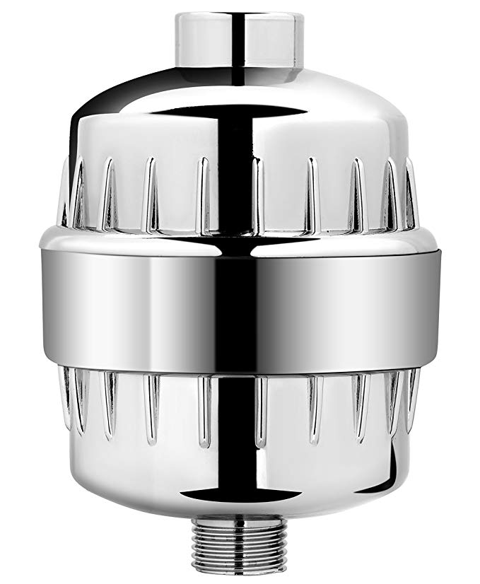 AquaBliss High Output Universal Shower Filter with Replaceable 3-Stage Filter Cartridge - Chrome