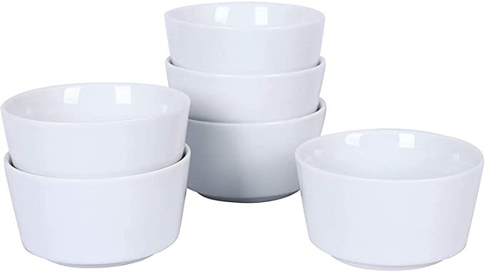 KOVOT Set of 6 Porcelain Stackable 12-Ounce Bowls | Oven Safe Serving Bowls
