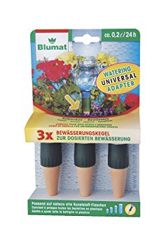 Blumat Garden Plant Spikes, Made in Austria, 3-Pack of Stakes Fits Standard 1 Liter & 2 Liter Bottles for Automatic Vacation Watering