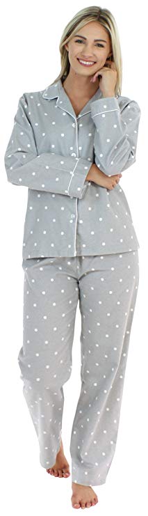 PajamaMania Women's Sleepwear Flannel Long Sleeve Pajamas PJ Set