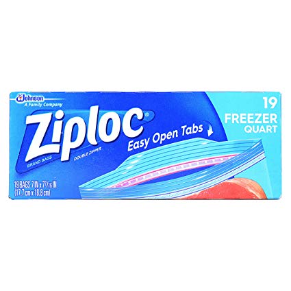 Ziploc Freezer Bags, Quart, 19 ct