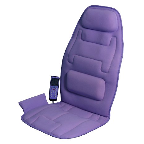 Relaxzen 60-291015 10-Motor Massage Seat Cushion with Heat, Lavender
