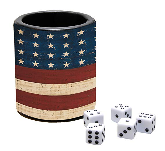 LANG - Dice Cup and Dice - Grand Old Flag - Art by Warren Kimble