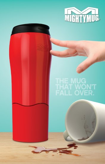 Mighty Mug Go Travel Mug The Mug That Wont Fall Over Thermos 16 oz  047L Red