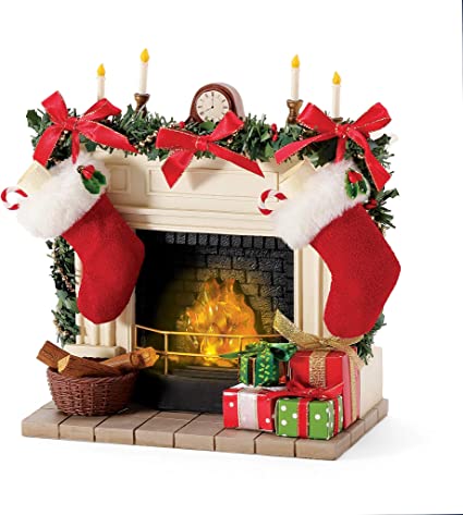 Department 56 Possible Dreams Accessories Stocking were Hung Fireplace Lit Figurine, 8.25 Inch, Multicolor