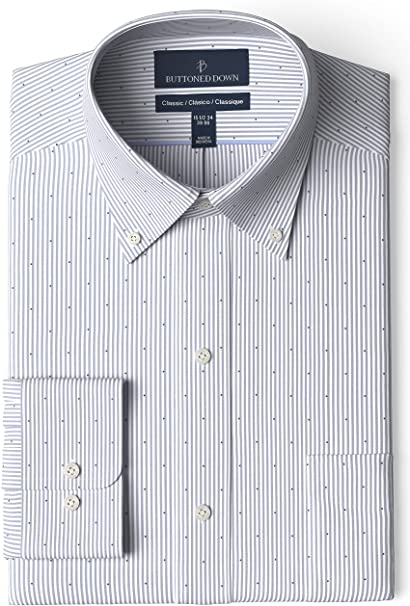 Amazon Brand - Buttoned Down Men's Classic Fit Button Collar Pattern Dress Shirt