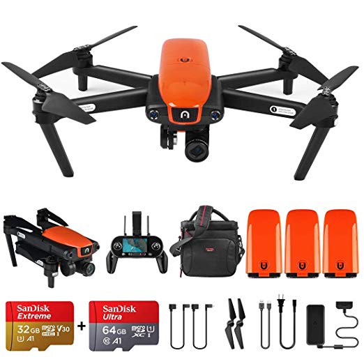 Autel Robotics EVO Foldable Drone with Camera,Live Video Drone with 60FPS 1080P 4K Wide-Angle Lens and Three-Way Obstacle Avoidance(Extra 2 Batteries)