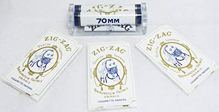 Zig-zag 70mm Single Wide Cigarette Rolling Machine  Three 32 Leaves Papers, Total 96 Leaves