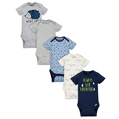 GERBER Baby Boys' 5-Pack Variety Onesies Bodysuits