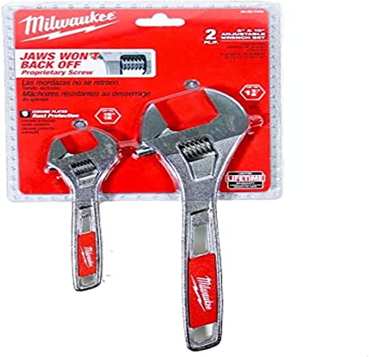 Milwaukee 48227400 6/10-Inch Adjustable Wrench Set - Silver/Red