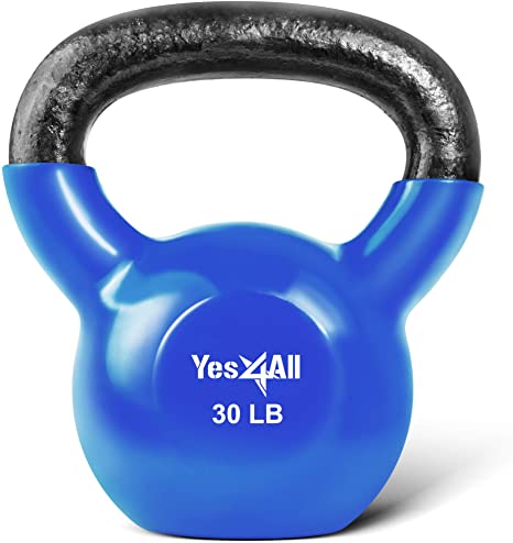 Yes4All Single Vinyl Coated Kettlebell for Cross Training, MMA Training, Home Exercise, Fitness Workout