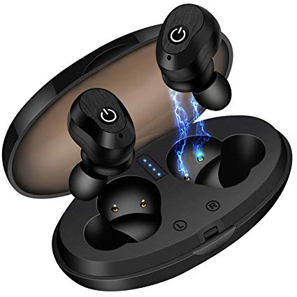 U-ROK Wireless Earbuds Bluetooth 5.0 with 800mAh Charging Case, Automatic Power On/Off Sports Earphones in-Ear IPX5 Waterproof HD Stereo Sweatproof Headphones with Built-in Mic for Gym and Running