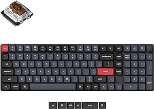 Keychron K17 Pro Low-Profile QMK/VIA Custom Wireless Mechanical Keyboard with Numpad Programmable Knob Bluetooth/Wired RGB Backlight Compatible with Mac Windows Linux