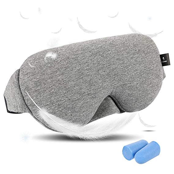 Sleep mask Eye mask for Sleeping with Adjustable Strap 100% Light Blocking Pure Cotton and Breathable Sleeping Eye Mask Blindfold for Men Women Eye Cover for Travel, Shift Work, Naps