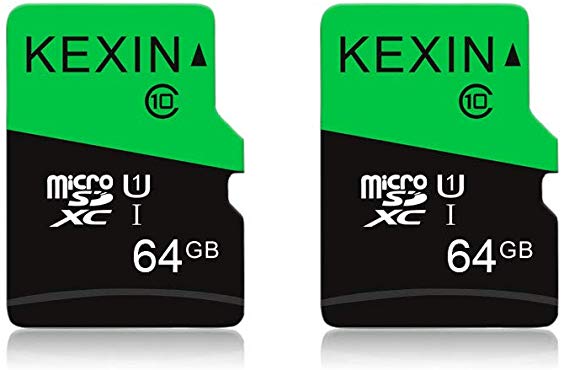 KEXIN 64GB Micro SD Card 64 GB MicroSDXC UHS-I Memory Card Class 10 64 GB High Speed Micro SD Cards, C10, U3, 2 Pack